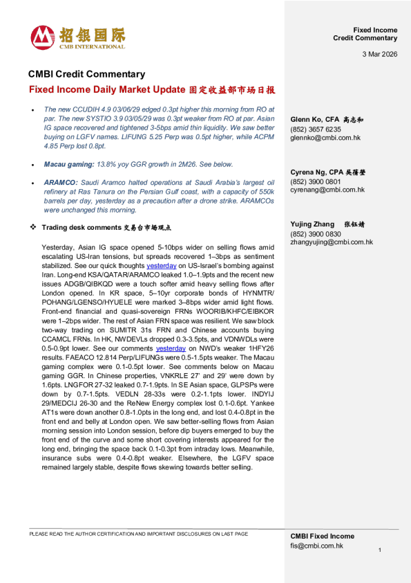 Fixed Income Daily Market Update