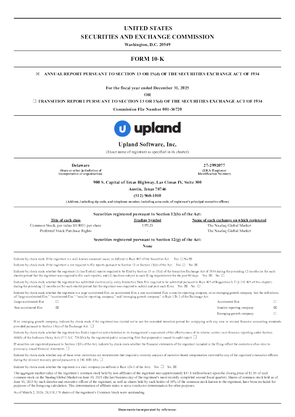Upland Software Inc 2025年度报告