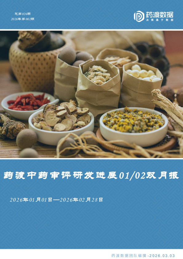 药渡中药审评研发进展01/02双月报