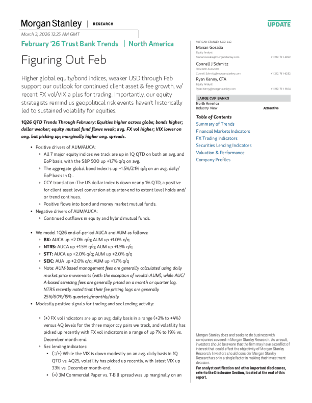 2026年2月信托银行趋势：北美 - 解读二月