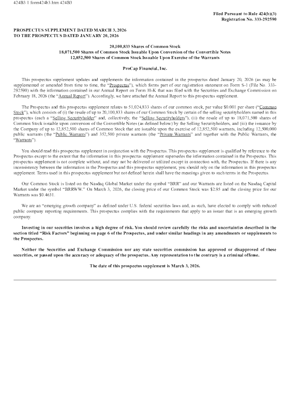 ProCap Financial Inc美股招股说明书(2026-03-04版)