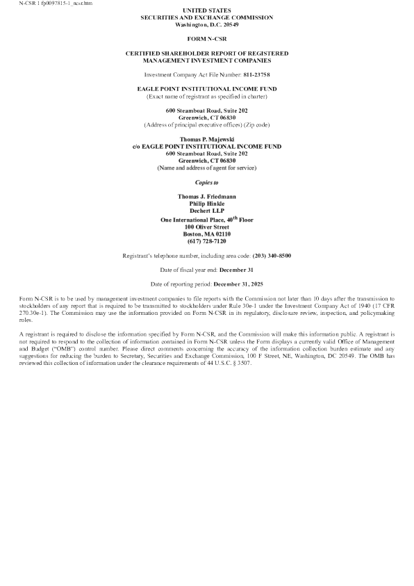 Eagle Point Institutional Income Fund Series A Pfd 2025年度报告