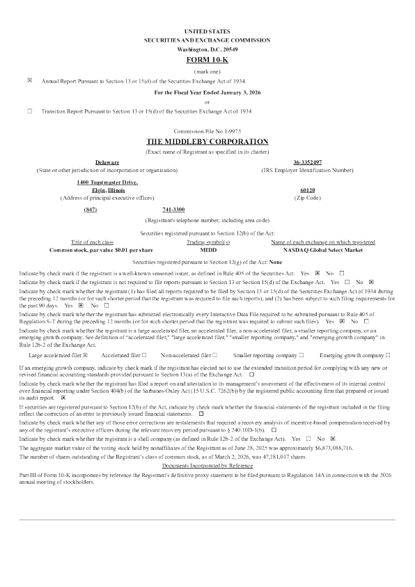 The Middleby Corp 2025年度报告