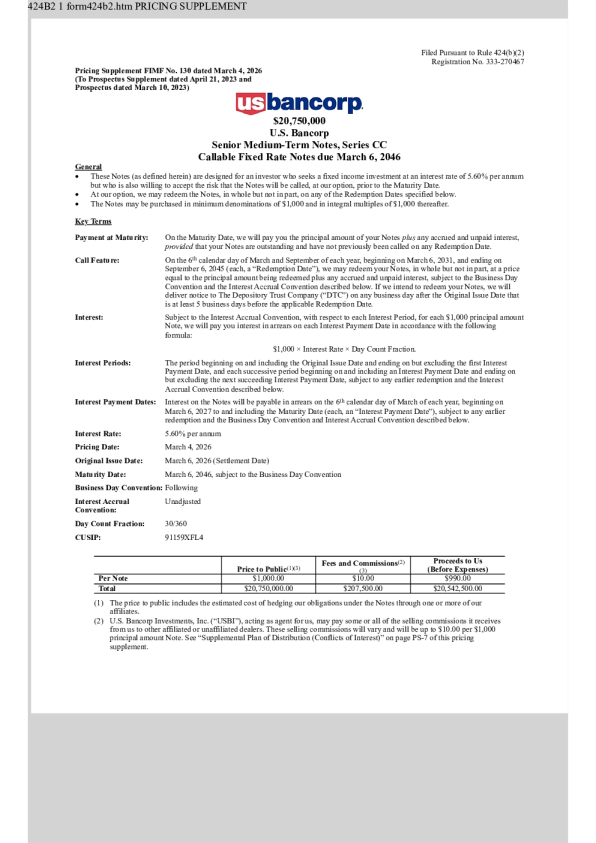 美国合众银行美股招股说明书(2026-03-04版)