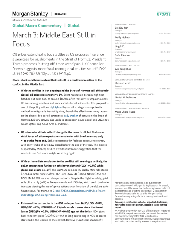 全球宏观评论：3月3日中东仍是焦点