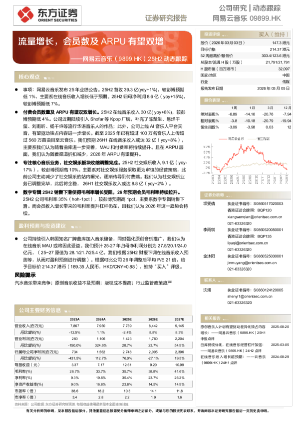 25H2动态跟踪：流量增长，会员数及ARPU有望双增