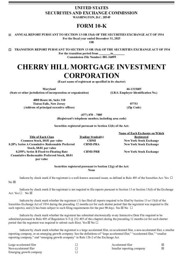 Cherry Hill Mortgage Investment Corp 2025年度报告