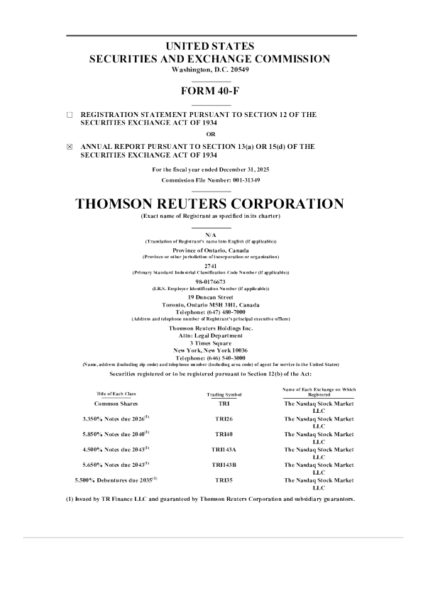 汤森路透 2025年度报告