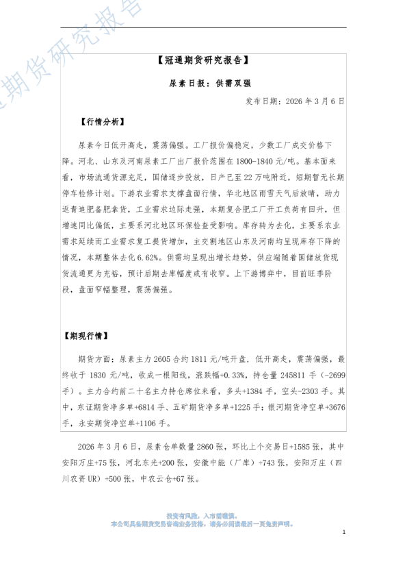 尿素日报：供需双强