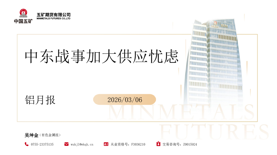 铝月报：中东战事加大供应忧虑