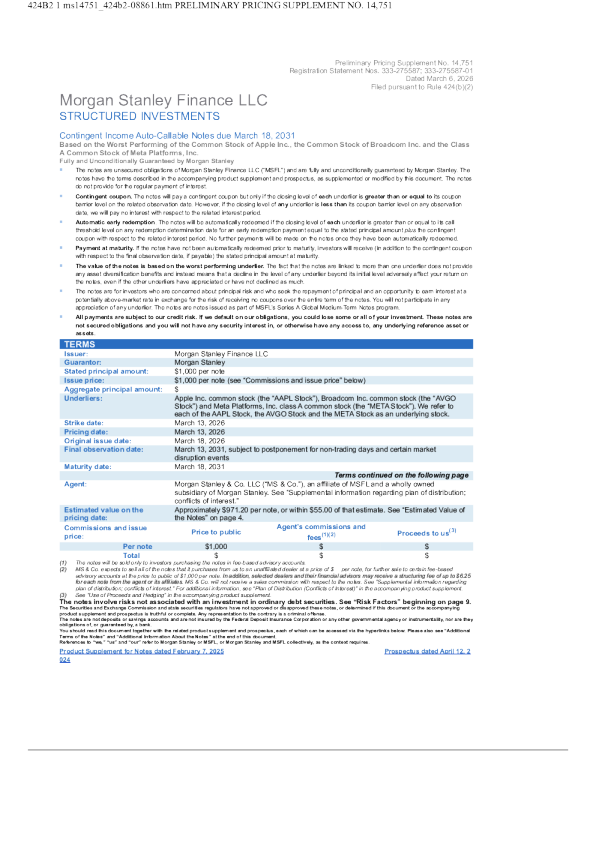 摩根士丹利美股招股说明书(2026-03-06版)
