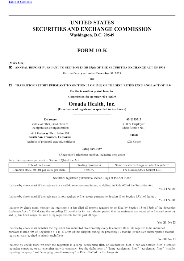 Omada Health Inc 2025年度报告