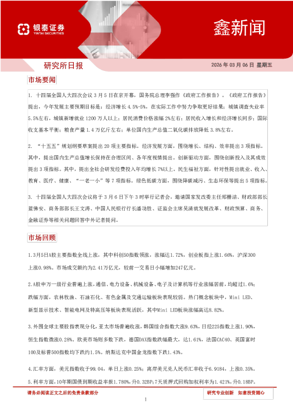 银泰证券鑫新闻