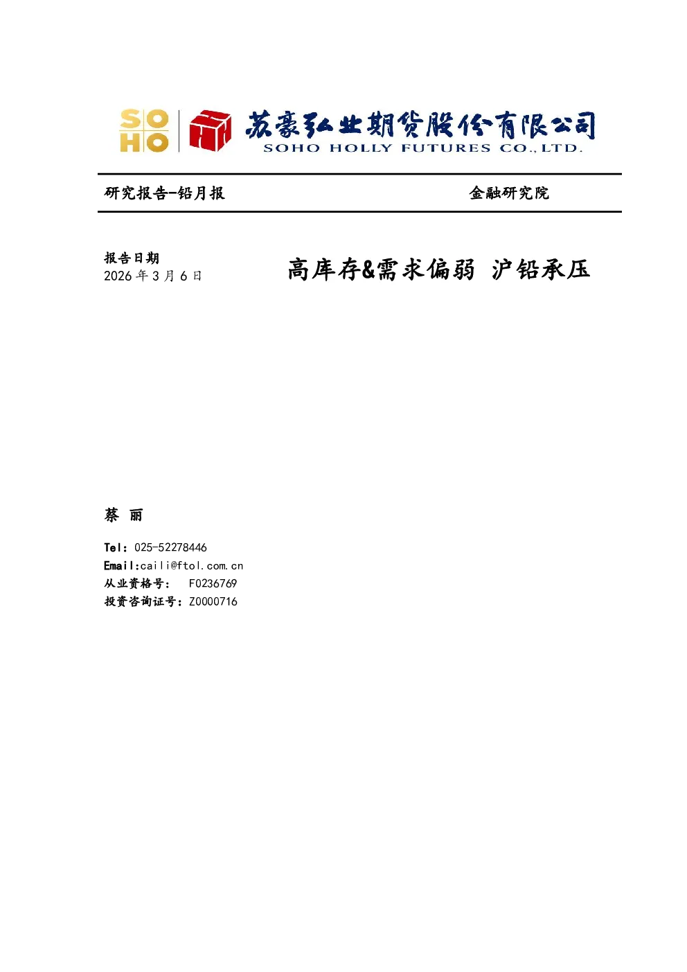 报告封面