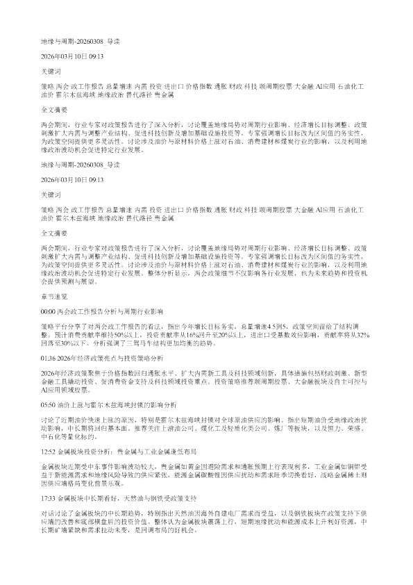 地缘与周期20260308