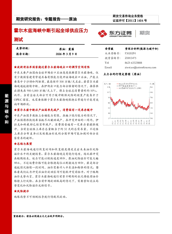 霍尔木兹海峡中断引起全球供应压力测试