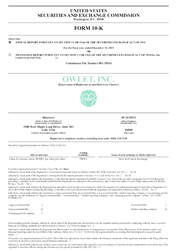 Owlet Inc 2025年度报告