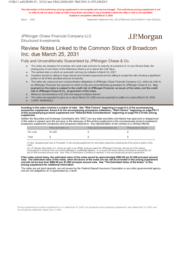 摩根大通美股招股说明书(2026-03-10版)