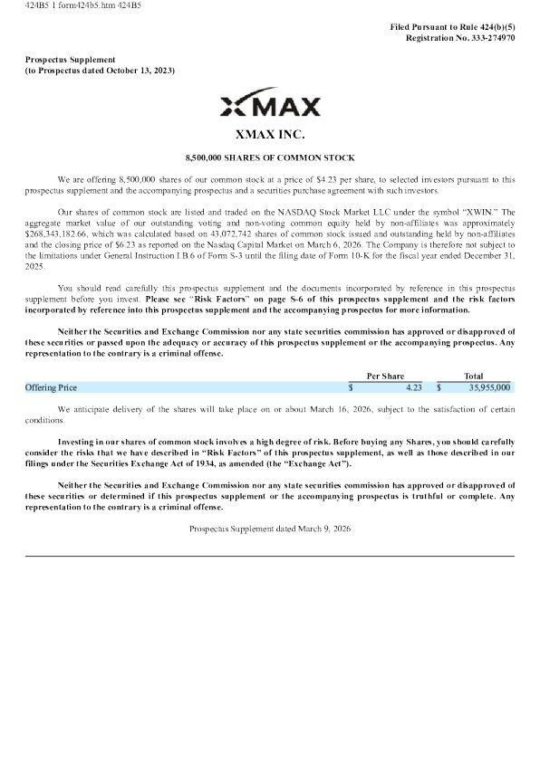 Xmax, Inc.美股招股说明书(2026-03-10版)