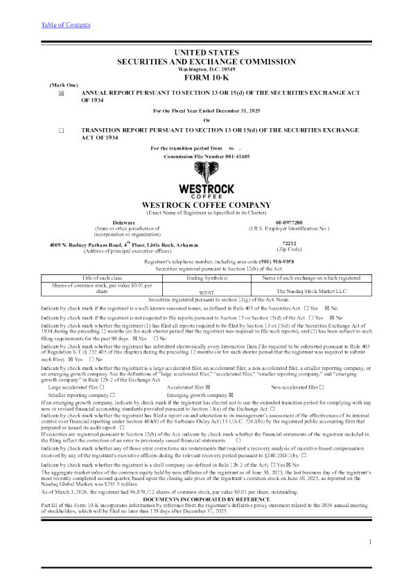 Westrock Coffee Co 2025年度报告