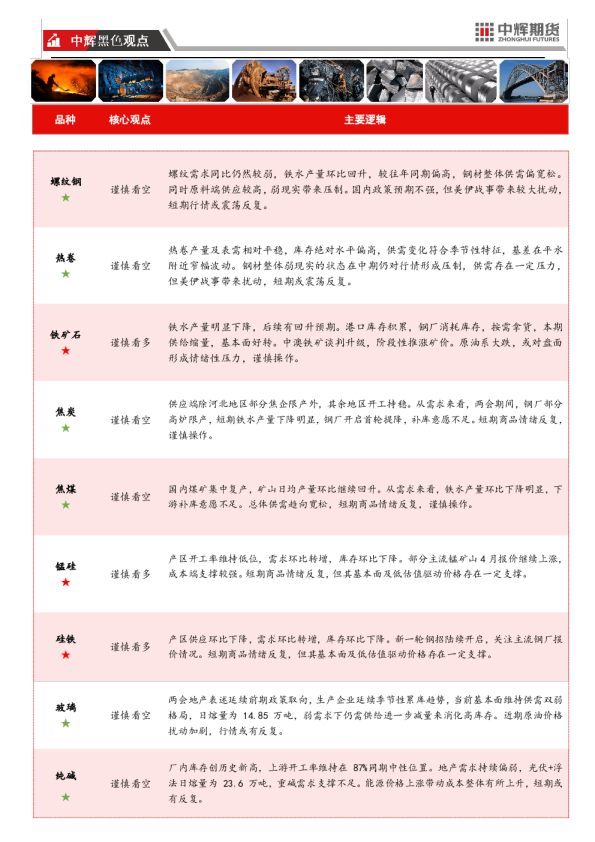 中辉黑色观点