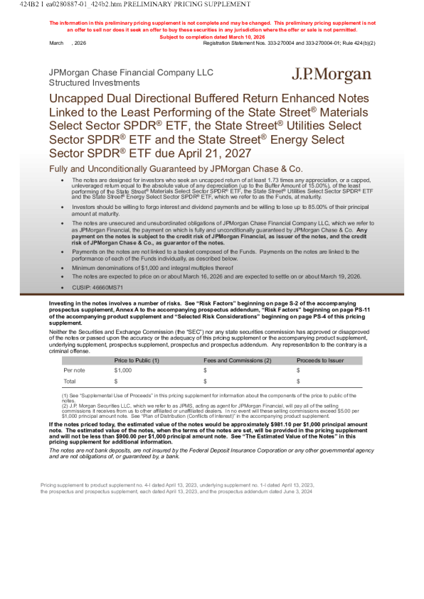 摩根大通美股招股说明书(2026-03-11版)