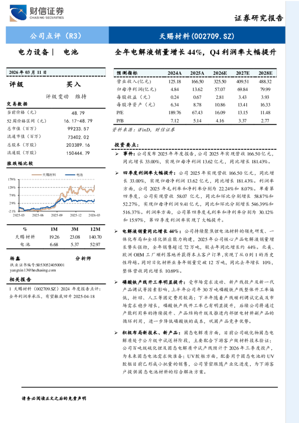 全年电解液销量增长44%，Q4利润率大幅提升