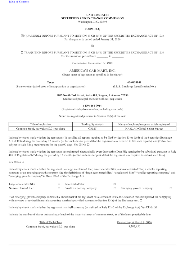 美国汽车行 2026年季度报告