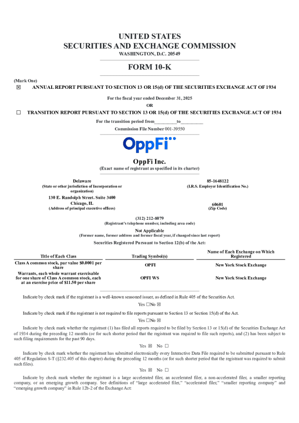 OppFi Inc-A 2025年度报告