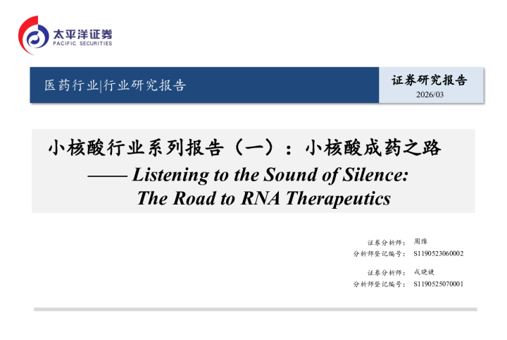 小核酸行业系列报告(一):小核酸成药之路——Listening to the Sound of Silence:The Road to RNA Therapeutics