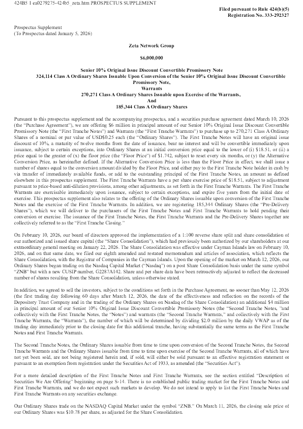 Zeta Network Group-美国证券交易所招股说明书(2026年3月13日版本)
