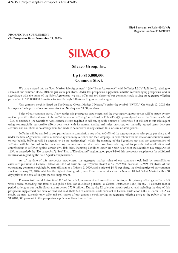 Silvaco Group Inc IPO prospectus (Version 2026-03-13)