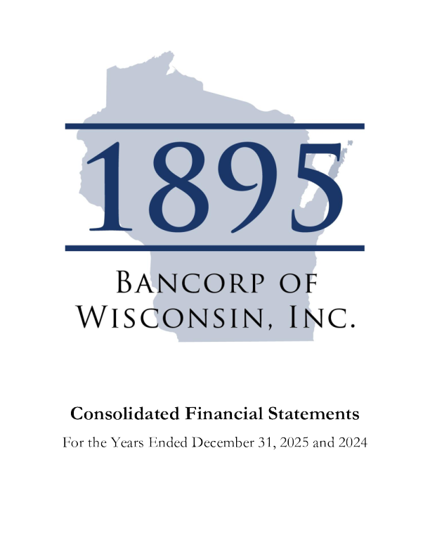 1895 Bancorp of Wisconsin Inc 2025年度报告
