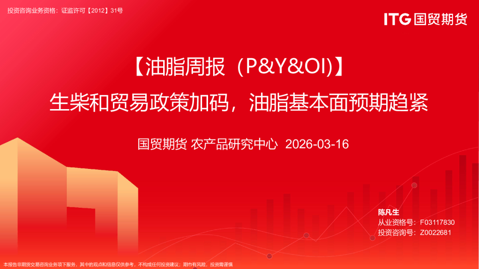 ：生柴和贸易政策加码，油脂基本面预期趋紧