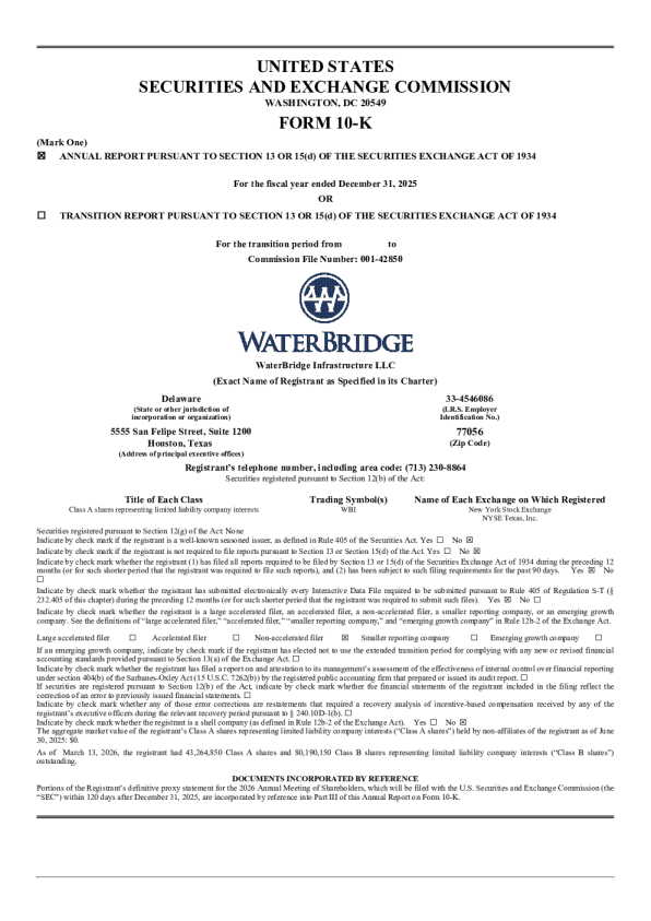 WaterBridge Infrastructure LLC-A 2025年度报告