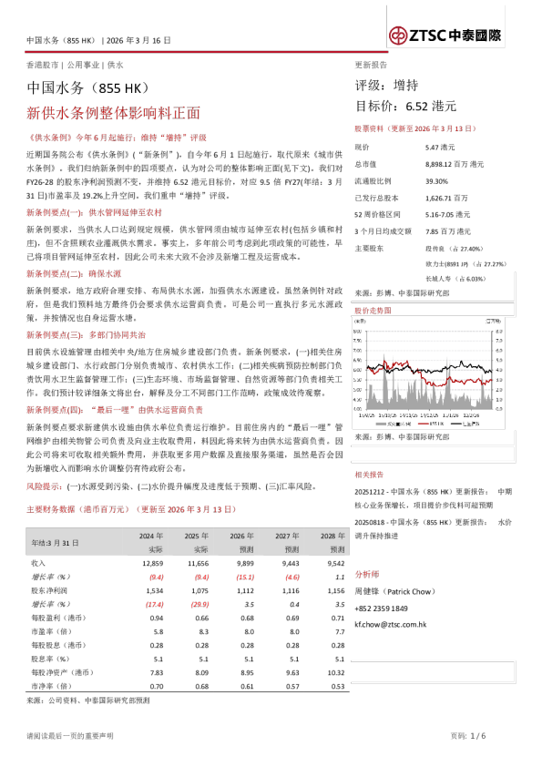 新供水条例整体影响料正面