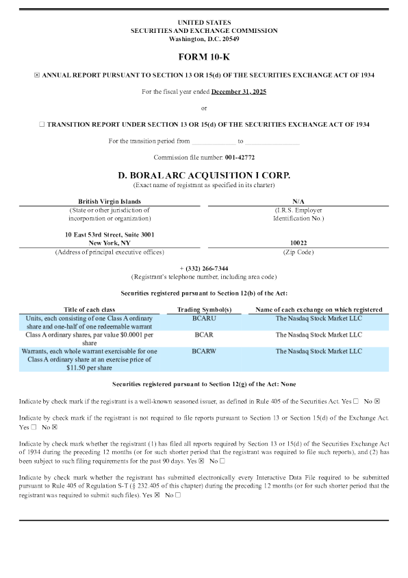 D. Boral ARC Acquisition I Corp-A 2025年度报告