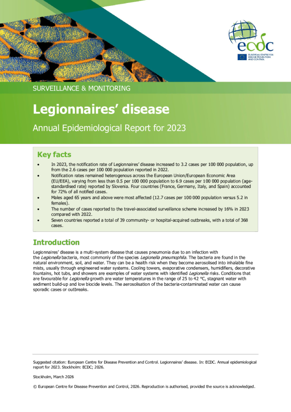 军团病2023年度流行病学报告