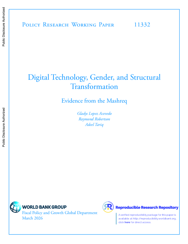 Digital Technology, Gender, and Structural Transformation: Evidence from Mashreq