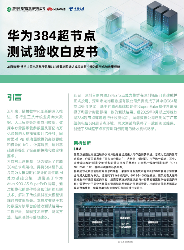 华为384超节点测试验收白皮书