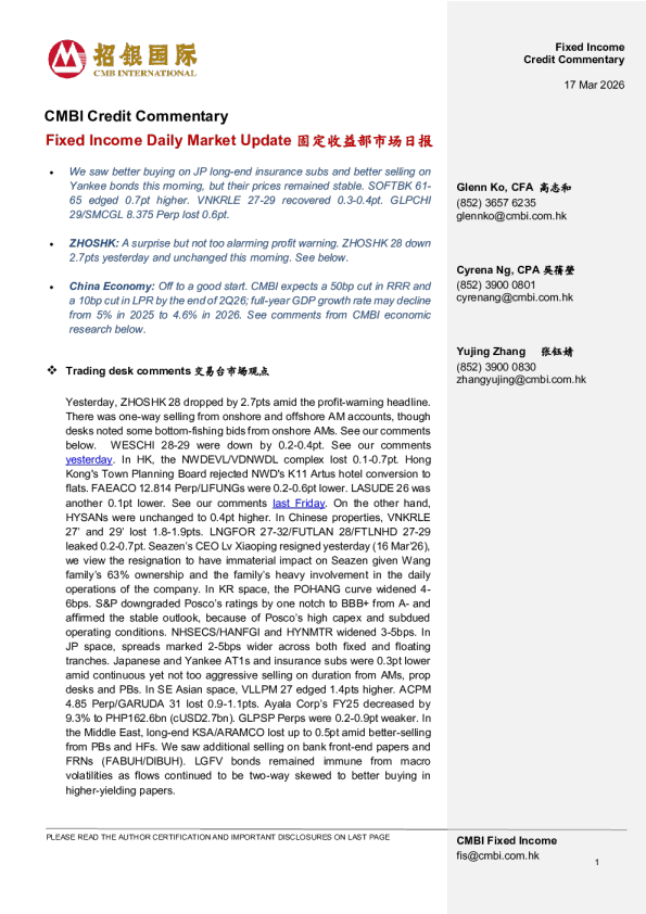 Fixed Income Daily Market Update