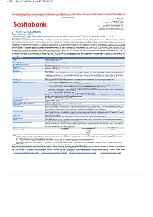 加拿大丰业银行美股招股说明书(2026-03-17版)