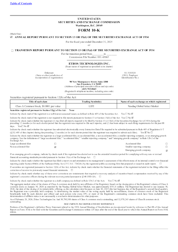 Ethos Technologies Inc-A 2025年度报告