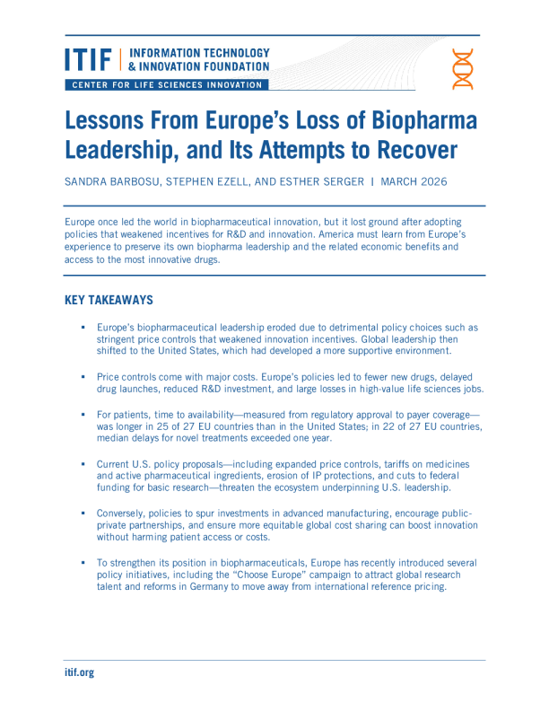 欧洲失去生物制药领导地位的教训及其恢复努力