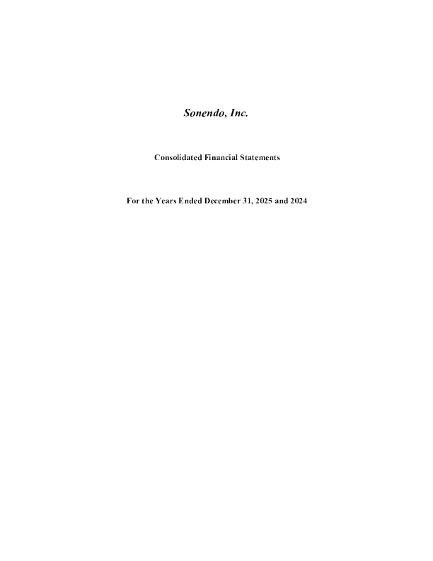 Sonendo Inc 2025年度报告