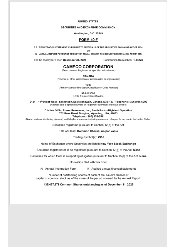 卡梅科 2025年度报告