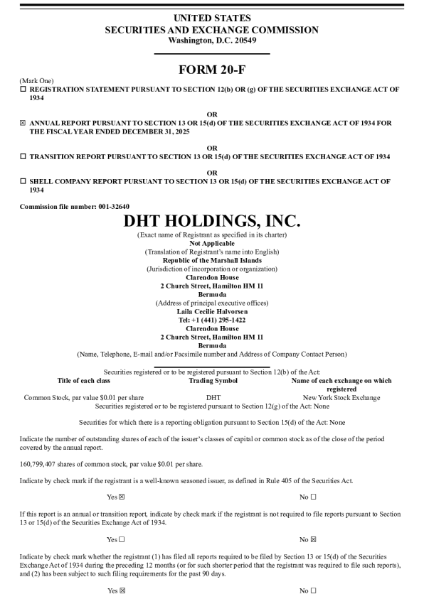 DHT控股 2026年年度报告和过渡报告