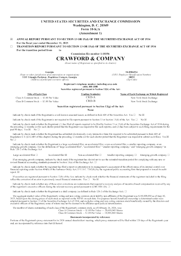 克劳福德-A 2025年度报告
