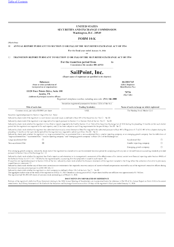 SailPoint Inc 2025年度报告