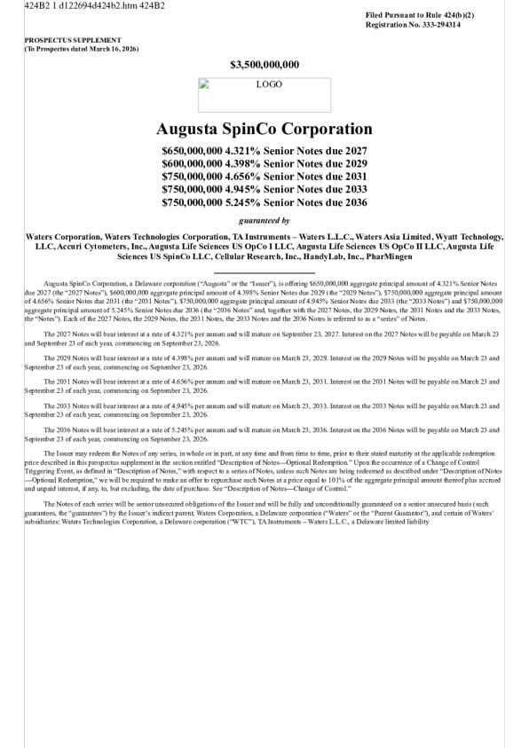 沃特世美股招股说明书(2026-03-19版)